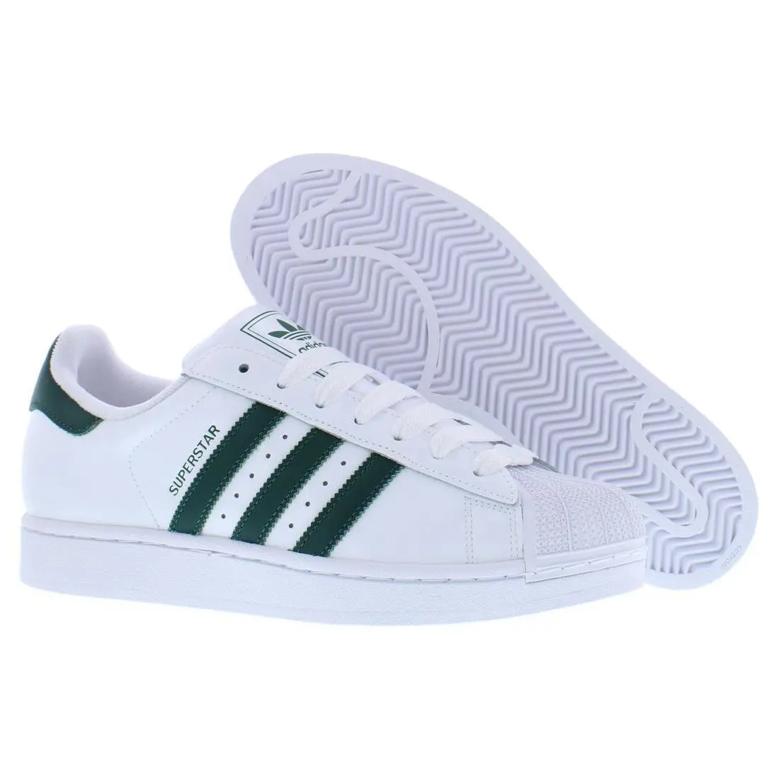 Adidas Superstar II Unisex Shoes Size 8.5 Color: Footwear White/collegiate - Footwear White/Collegiate Green/Footwear White, Main: White