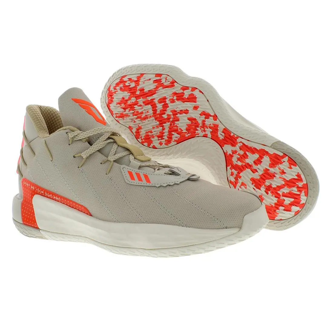 Adidas Mens Adidas Dame 7 Basketball Shoes Mens Shoes Size 6 Color: - Brown/Solar Red/Cream White, Main: Brown