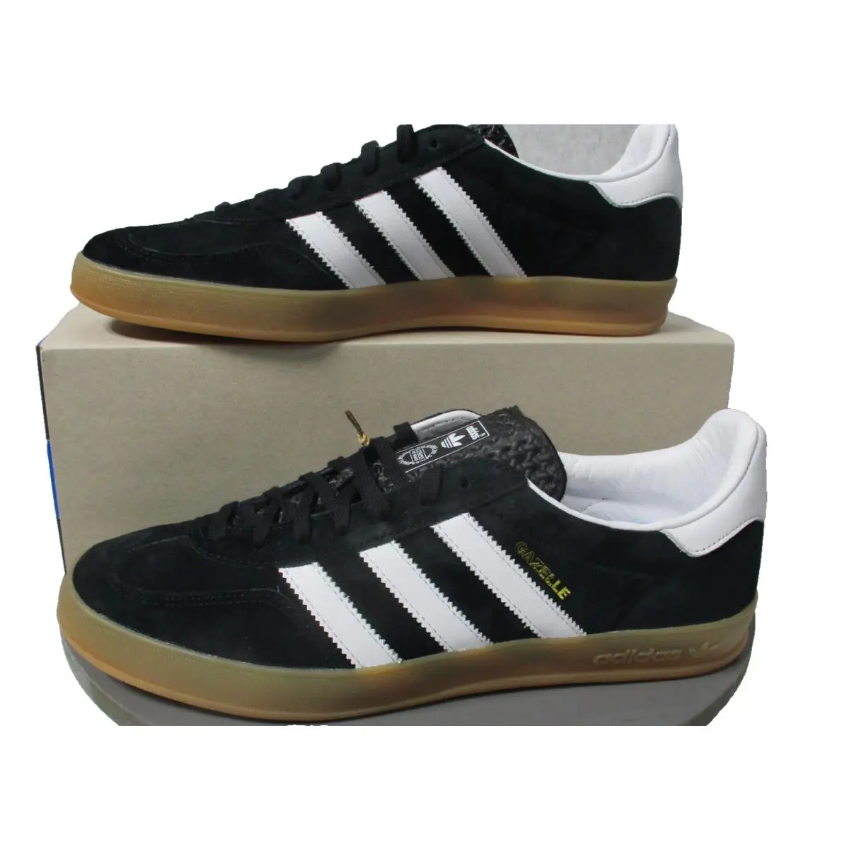 Adidas Gazelle Indoor Black Gum Athletic Sneakers Shoes Mens Sz 10