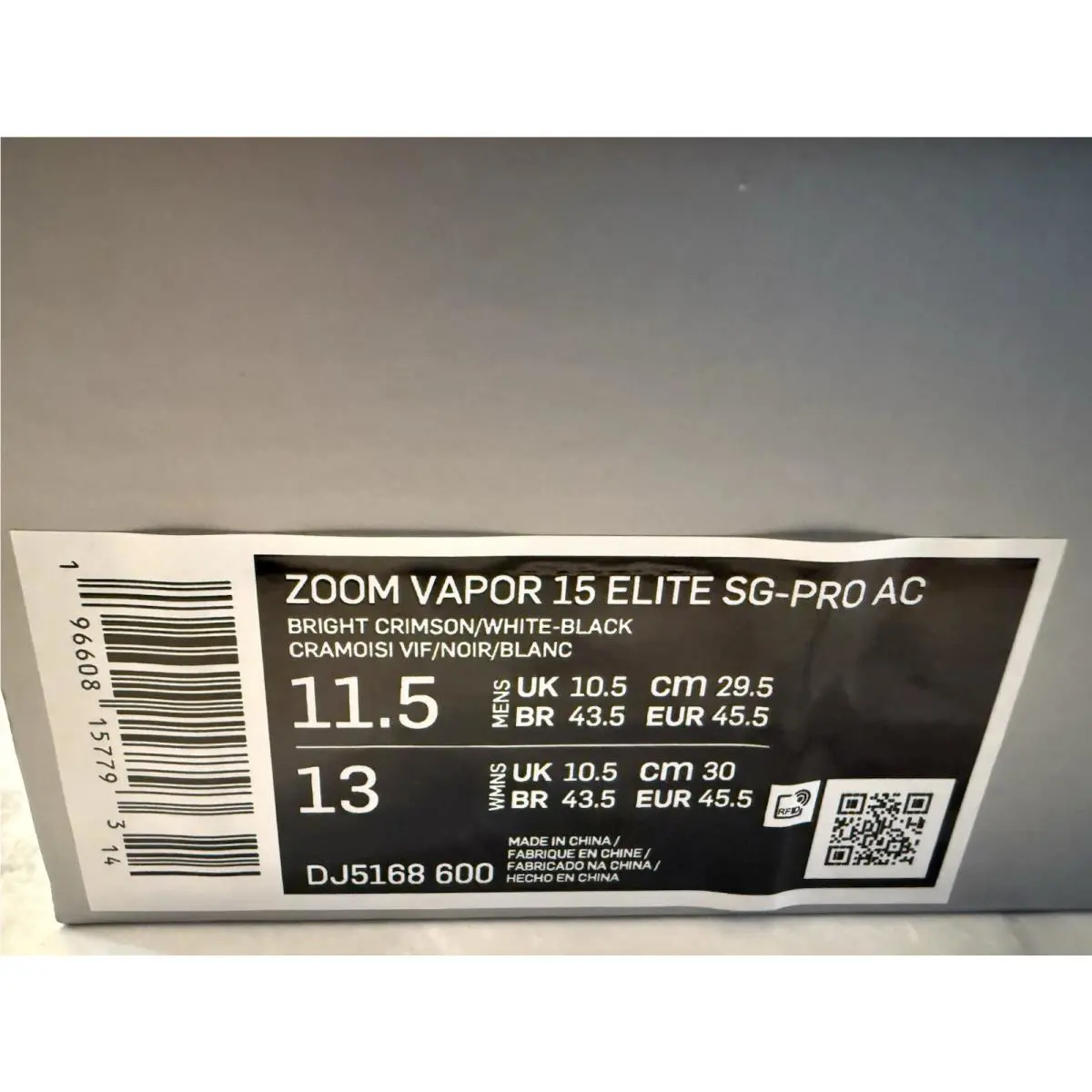 Nike shoes - Zoom Vapor 15 Elite SG-Pro AC - DJ5168-600 - White 6