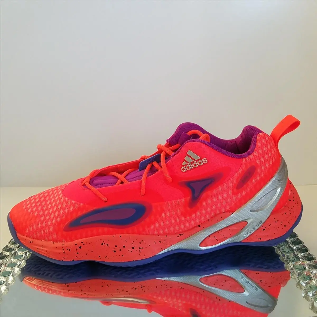 Adidas Exhibit A Basketball - Men`s Size 14.5 - Solar Red/silver - GY2752