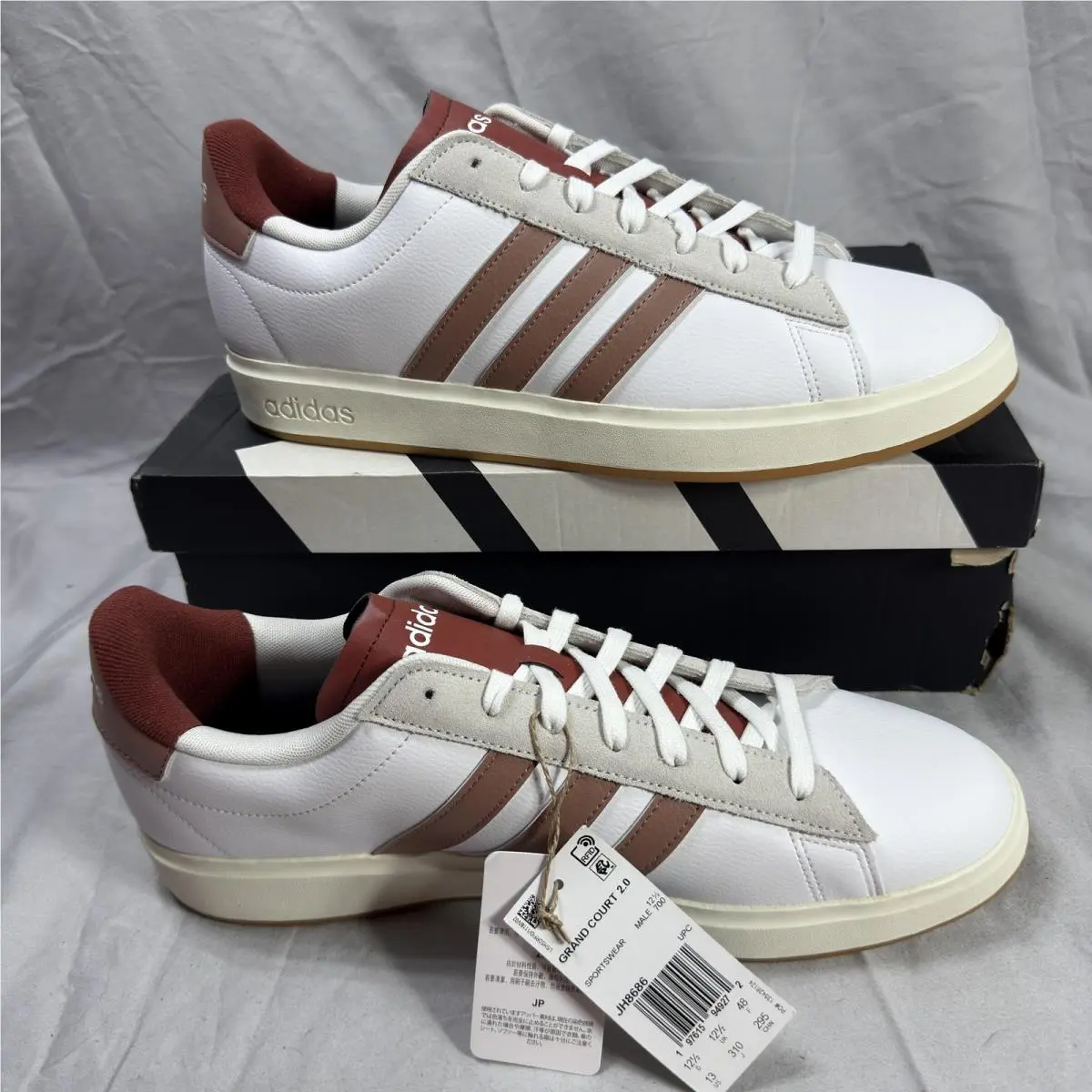 Adidas Grand Court 2.0 Shoes Mens Size 13 White Scarlet Sneakers JH8686