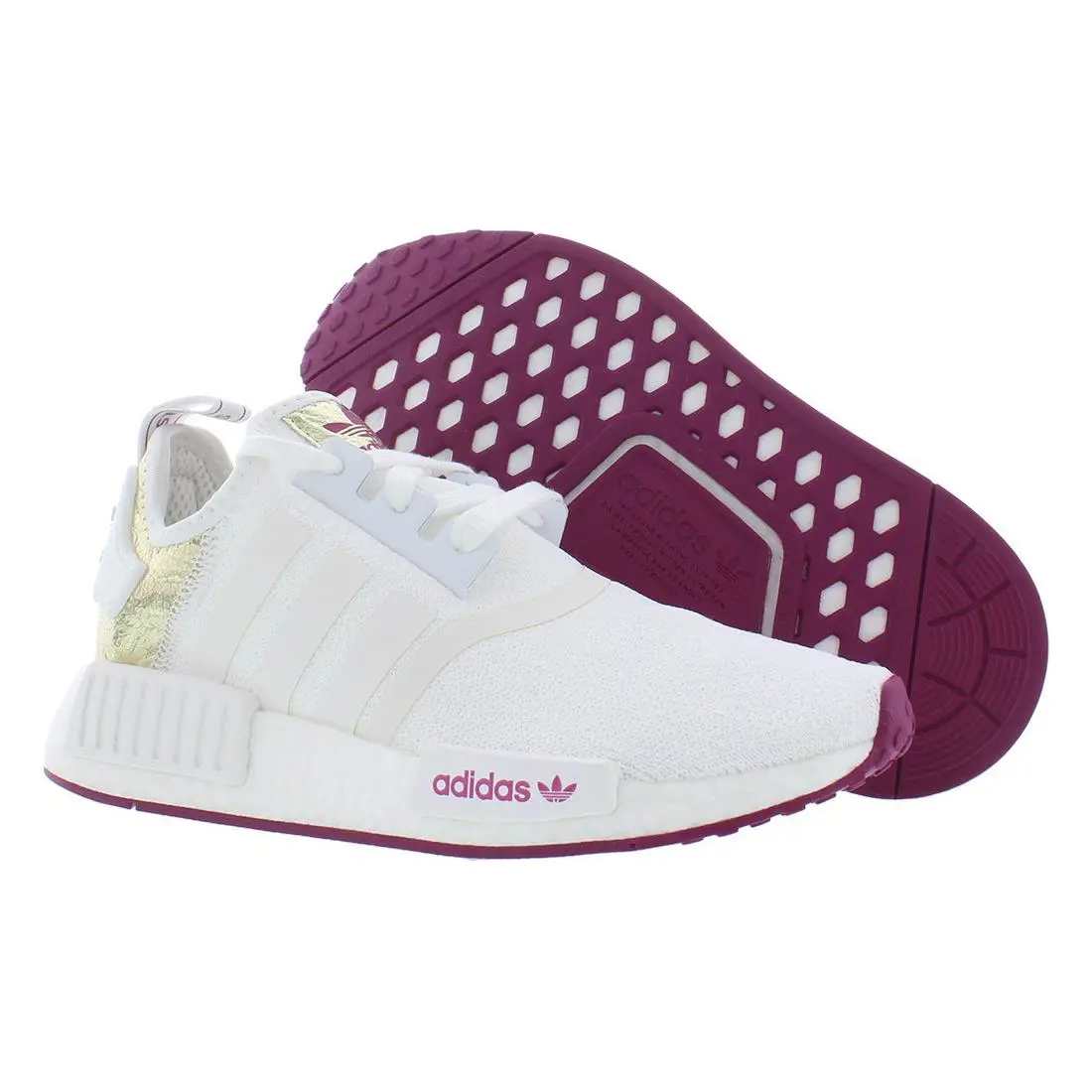 Adidas Originals Nmd R1 Womens Shoes Size 7 Color: White/berry/gold