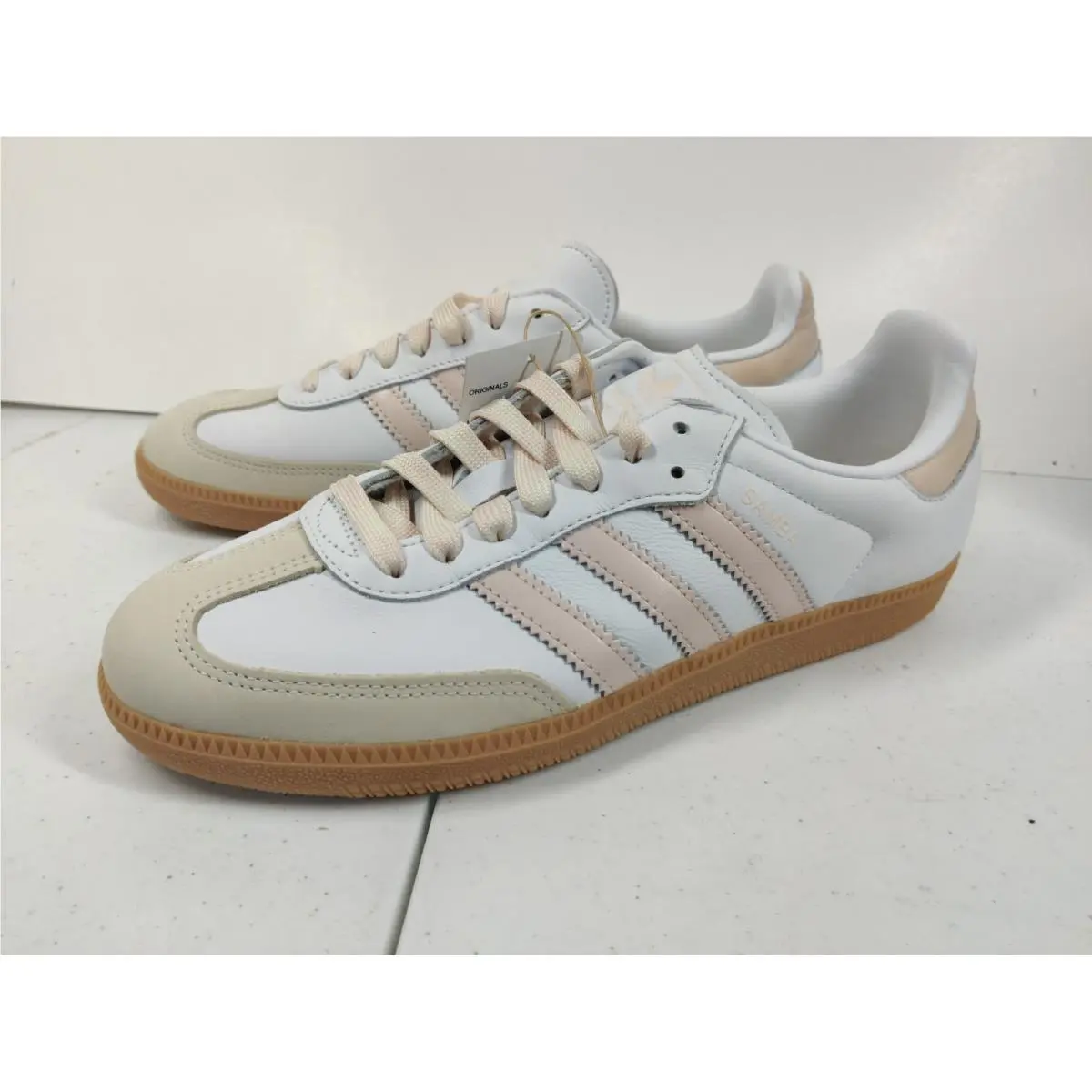Adidas Womens 9.5 Samba OG Cloud White Wonder Quartz Gum Shoes JS1351
