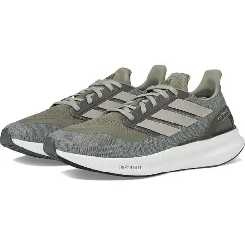 Adidas Men`s Size 12 Pureboost 5 Silver Pebble/wonder Beige/olive Strata IF9195 - Green