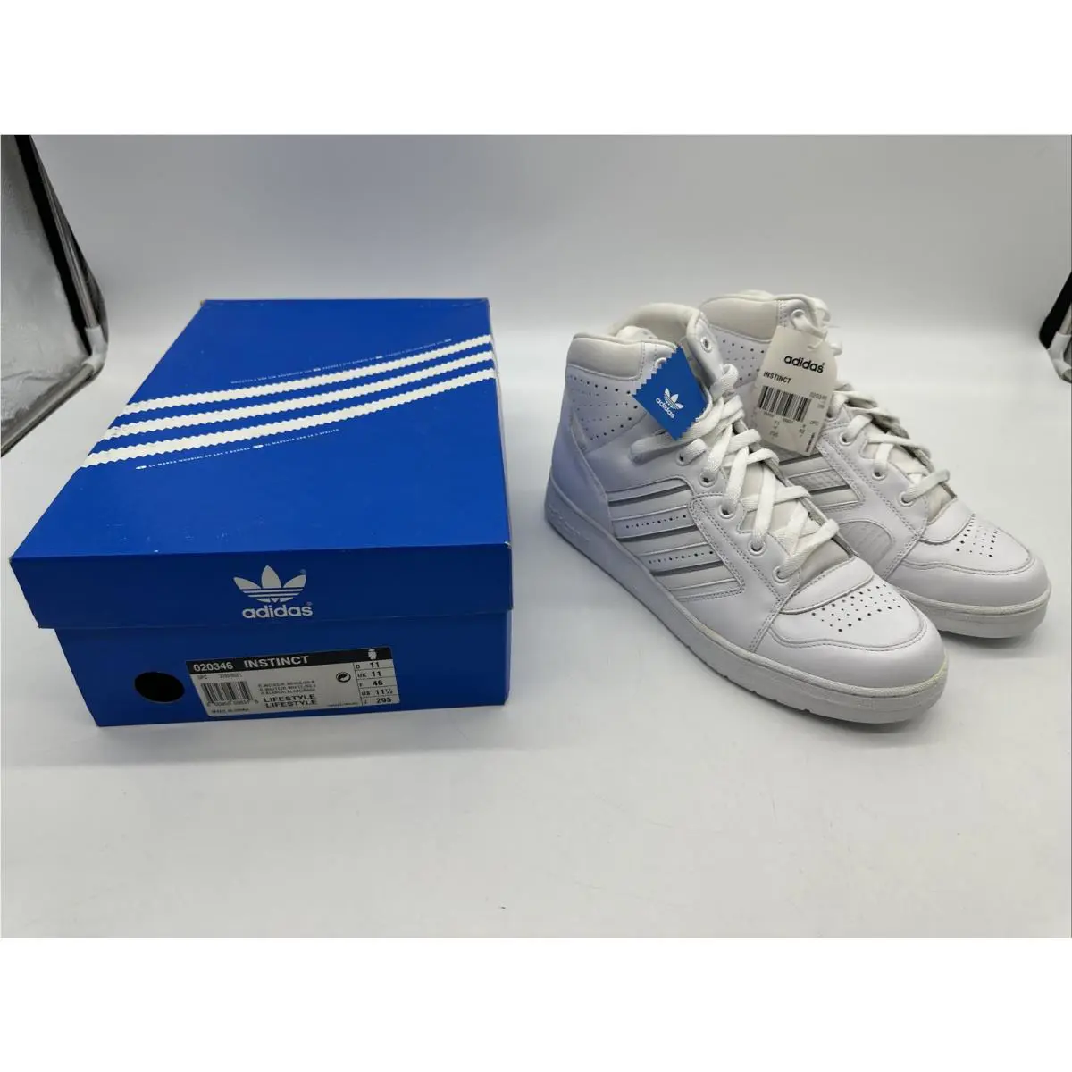 Deadstock Vintage Adidas Instinct White On White 020346 Mens US 11.5