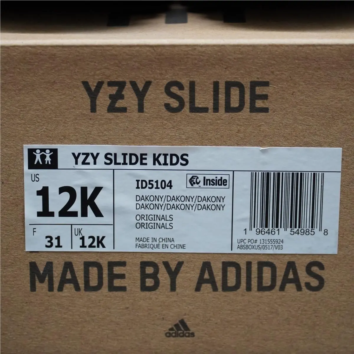 Adidas shoes - adidas Yeezy Slide Dark Onyx (Kids) Size 12k DS BRAND NEW* - ID5104 - Multicolor 0