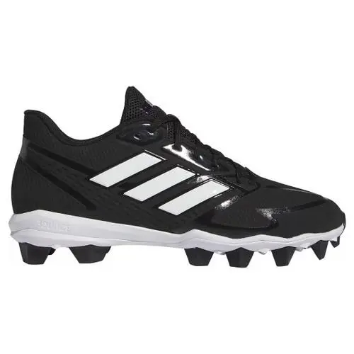 Adidas Men`s 13 Icon 8 Mid MD Molded Baseball Cleats Black White EU 48 - Black