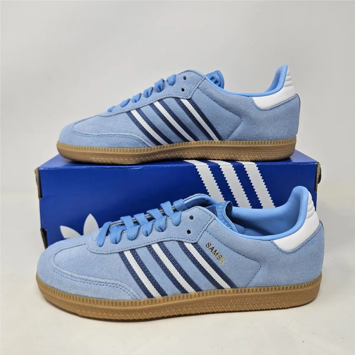 Adidas Originals Samba OG `light Blue/white` / JP9499 / Size 7 Youth - 8 Wmns