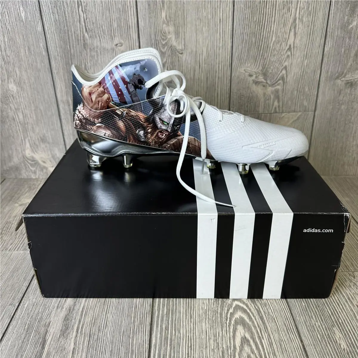 Adidas shoes - Adidas Adizero 5-Star 5.0 Mid Uncaged - AQ7818 - White (UPC: 0889138478871) 3
