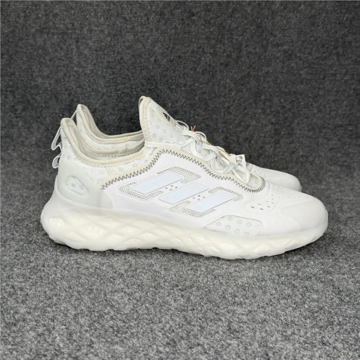 Adidas Web Boost Running Shoes Men`s 10 White Grey Athletic Run Training Sneaker