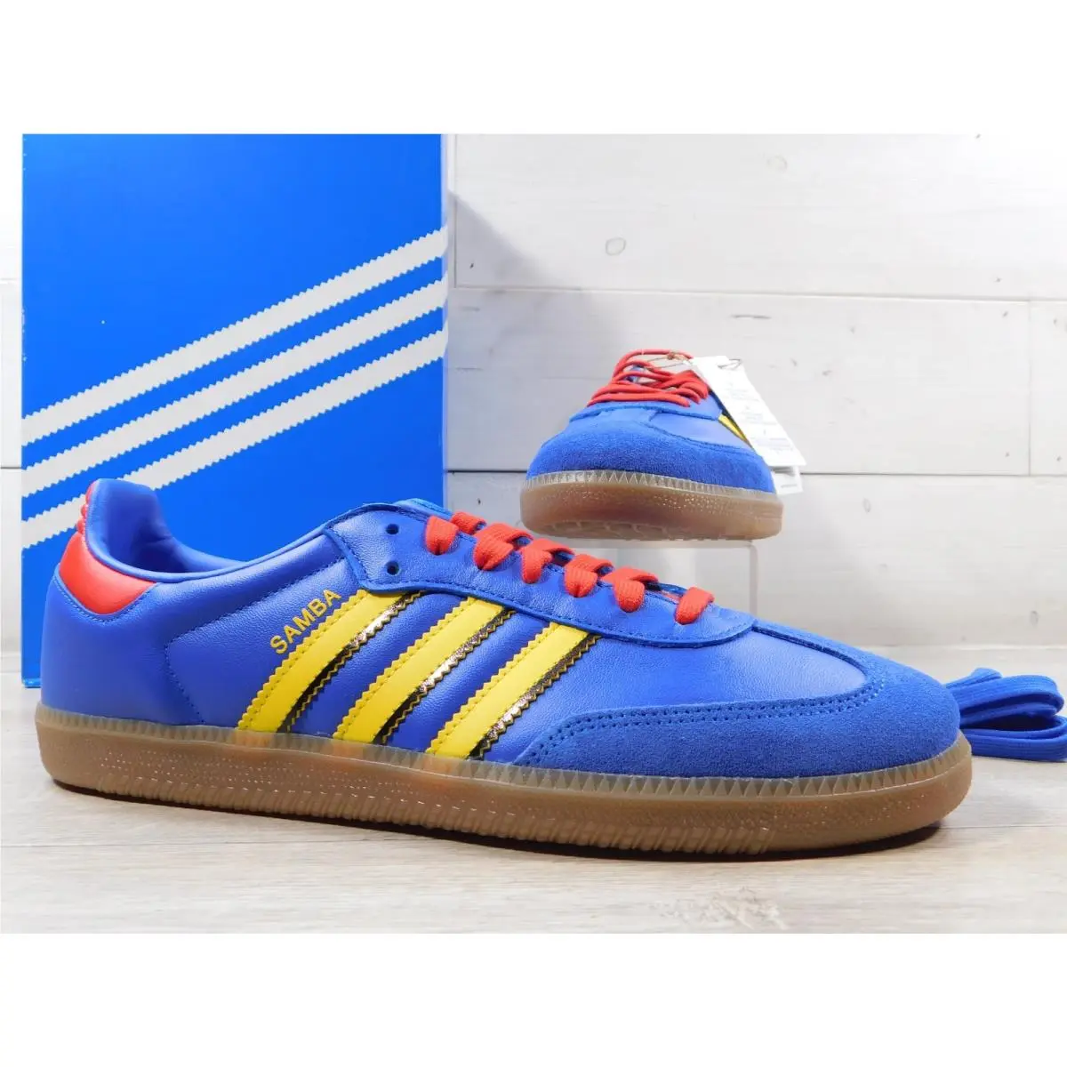 Adidas Samba Club America Mens 11 Blue Yellow Aguilas Soccer Shoes KJ3531