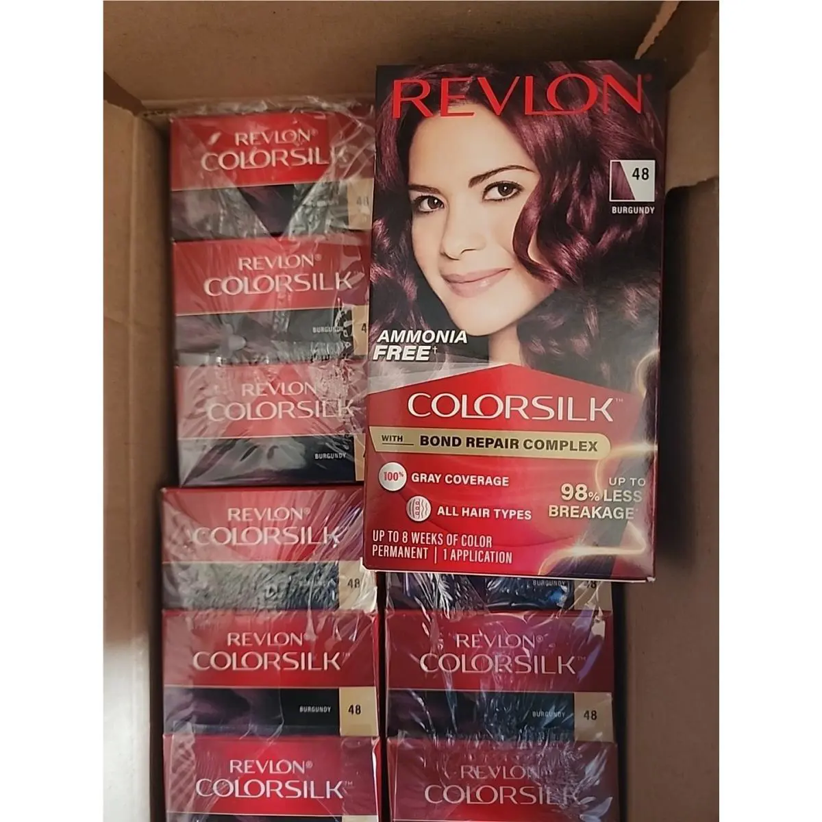 Revlon Colorsilk Permanent Hair Color 3D Dye 48 Burgundy 12 Pack