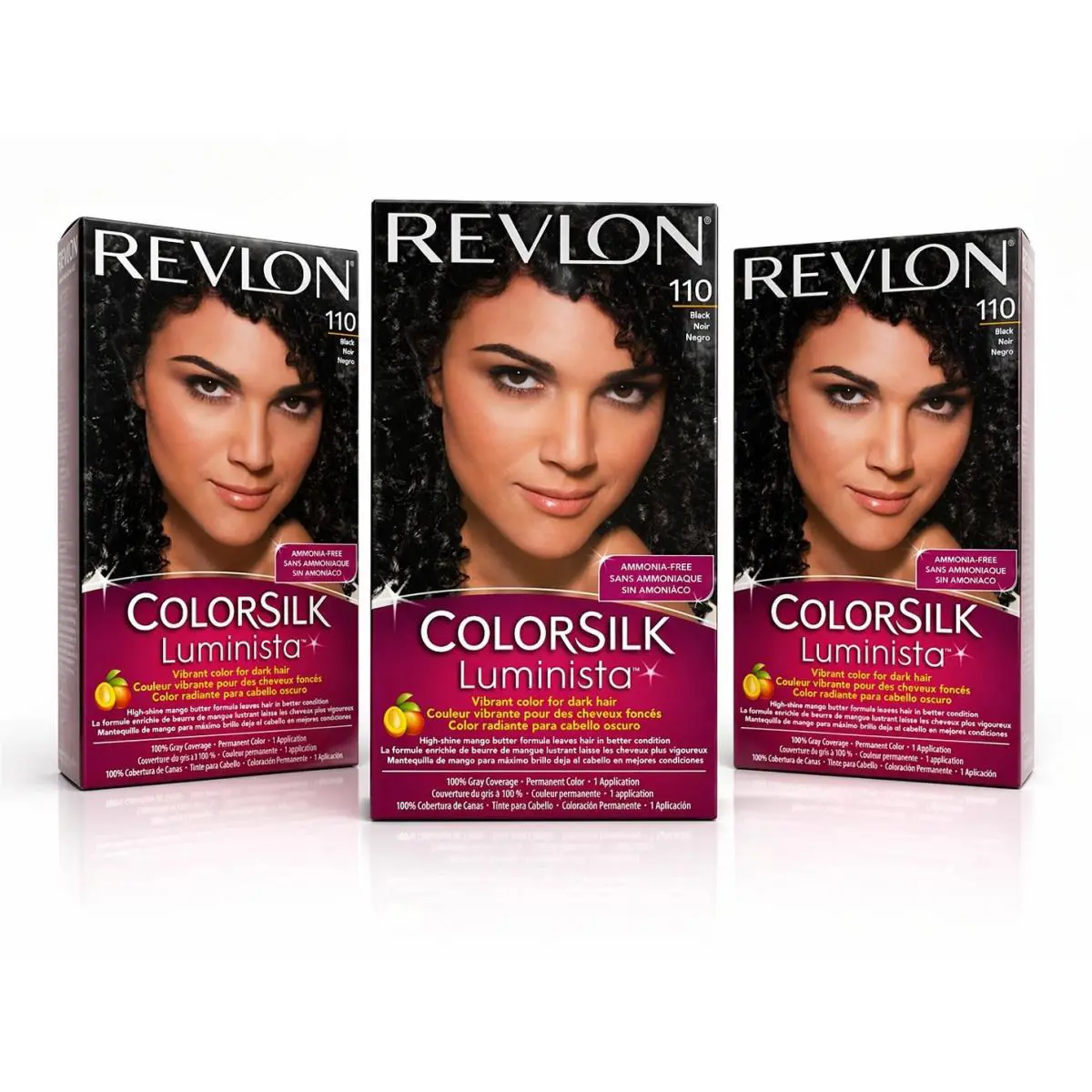 3 Revlon Colorsilk Luminista Permanent Hair Color 110 Black