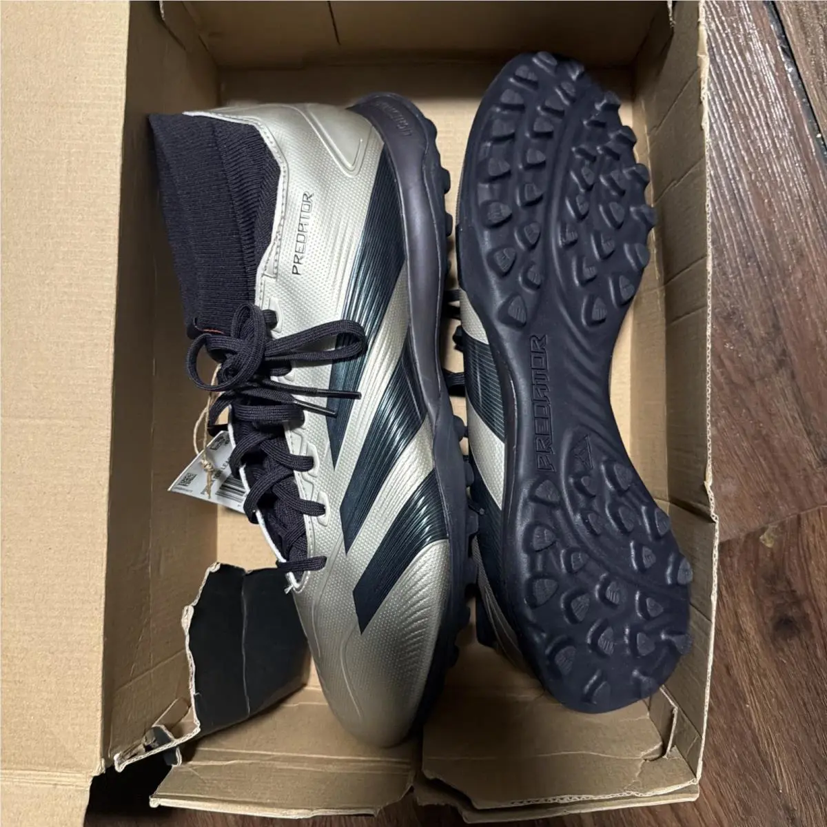 Adidas shoes - Adidas predator League TF - predator League - IF6376 - Platinum Metallic / Aurora Black / Turbo 3