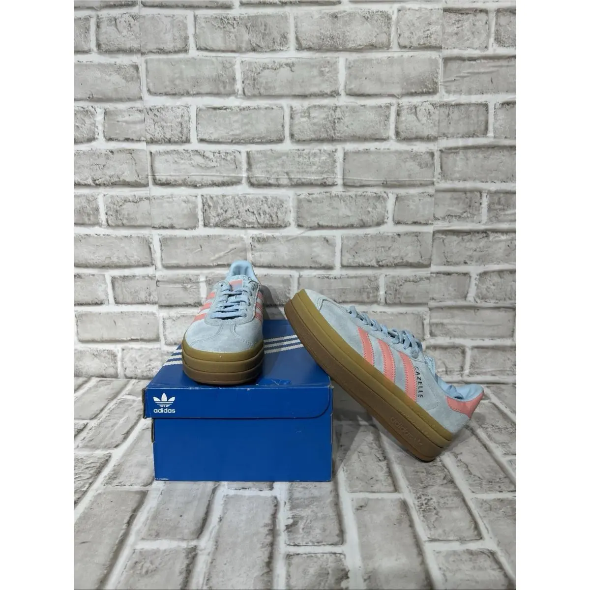 Adidas Gazelle Bold J Clear Sky Blue Semi Pink Spark Shoes JI3384 Size 6