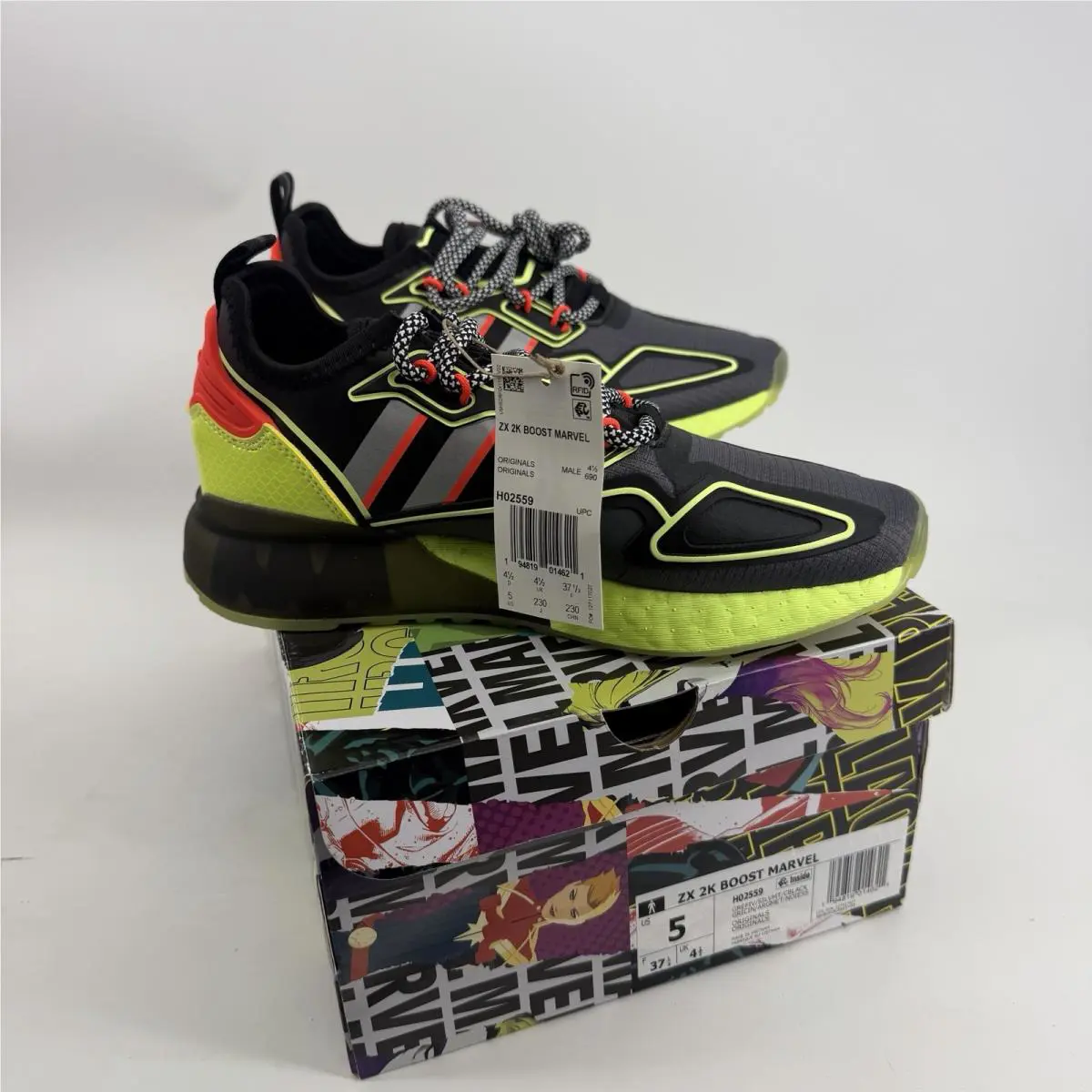 Adidas X Avengers ZX 2K Boost Marvel Sneakers 5 Stark Industries Iron Man Shoe