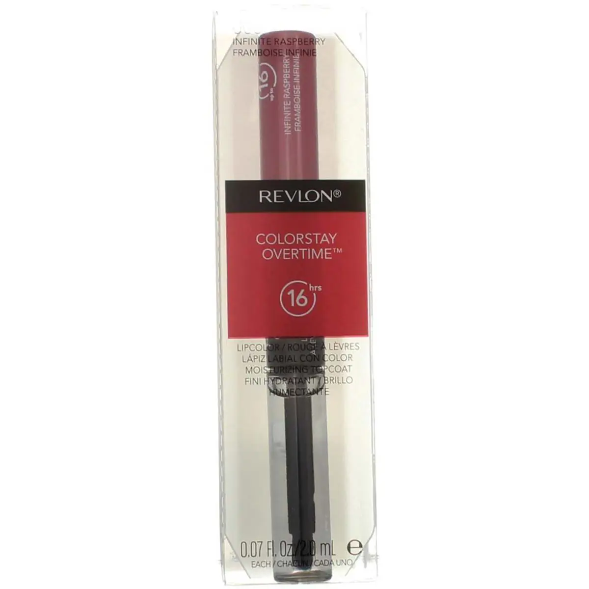 3 Pack Revlon Colorstay Overtime Lipcolor Infinite Raspberry 5 0.07 fl oz - Raspberry