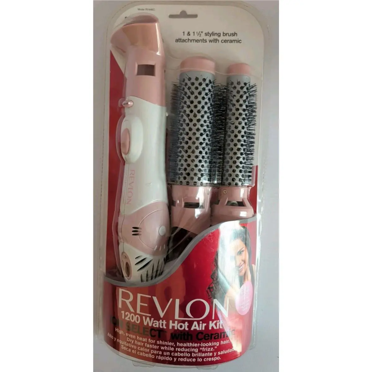 Revlon Hot Air Kit Style Curl Volumize Hair 2 Brushes Model RV446C 1200 Watt