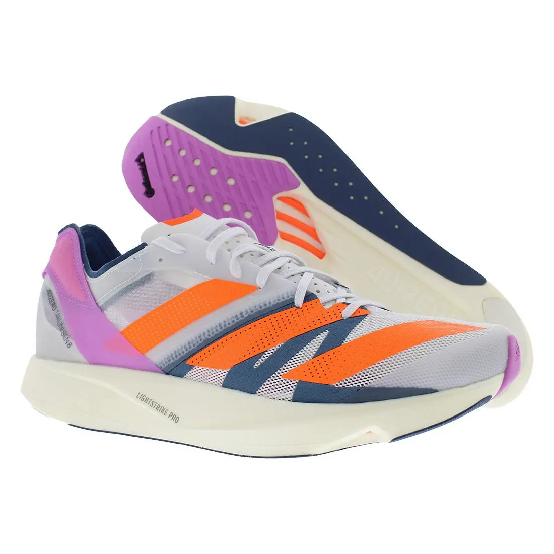 Adidas Adizero Takumi Sen 8 Mens Shoes Size 11.5 Color: Dash Grey/solar - Dash Grey/Solar Orange/Pulse Lilac, Main: Multi-Colored