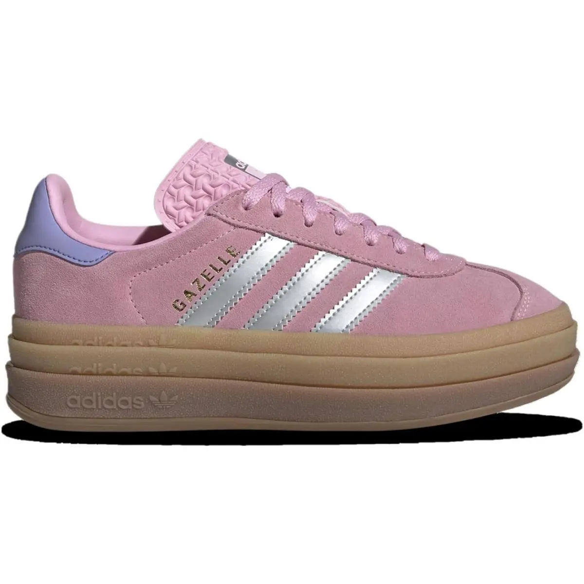 Adidas Gazelle Bold J Big Kid Size 5.5Y Sneaker Pink Metallic Silver JH5539 - Pink Metallic Silver