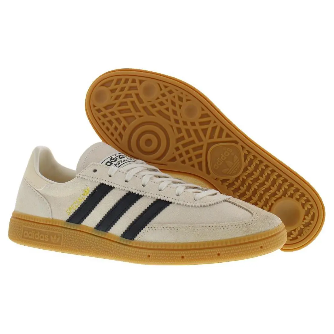 Adidas Handball Spezial GS Boys Shoes Size 7 Color: Wonder White/core - Wonder White/Core Black/Gum 3, Main: Beige