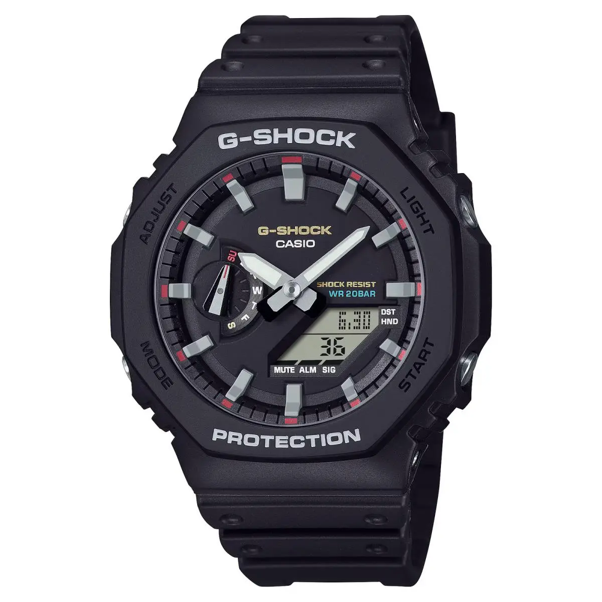 Casio GA-2100RL-1A Men`s G-shock 2100 Series Analog Digital Watch Black