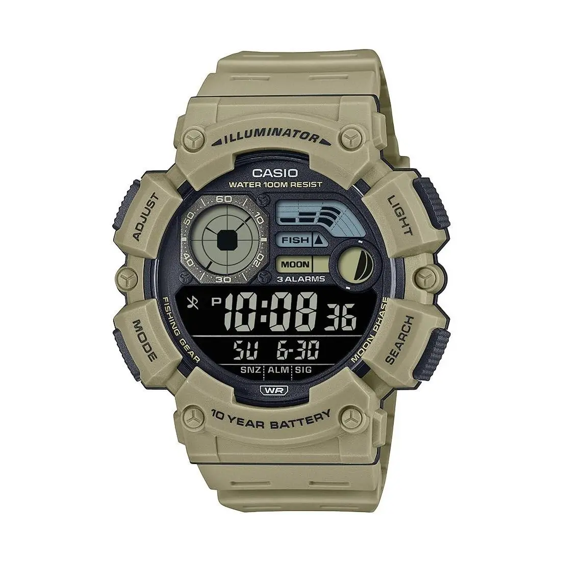 WS1500H Series Men’s Digital Watch 100M WR Dual Time Countdown by Casio