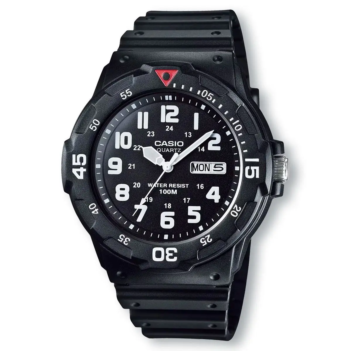 Casio MRW200H-1B Analog Diver-style Black/red Accents Watch