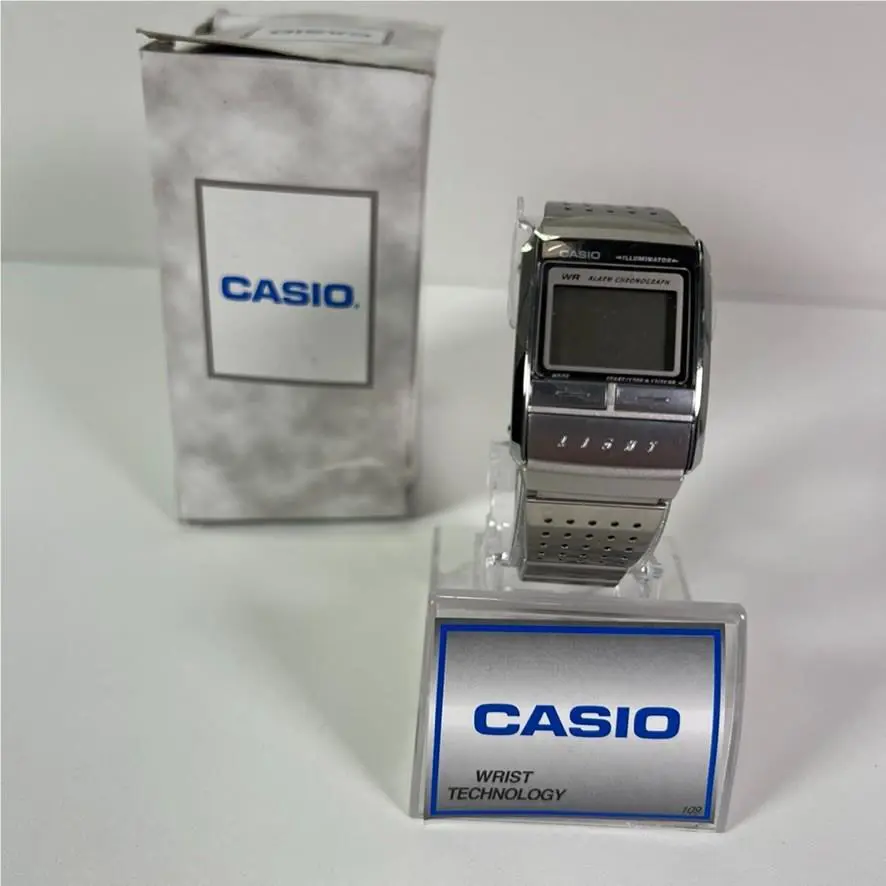 Casio Illuminator A200 1604 WR Alarm Chronograph Silver Digital Watch Men`s