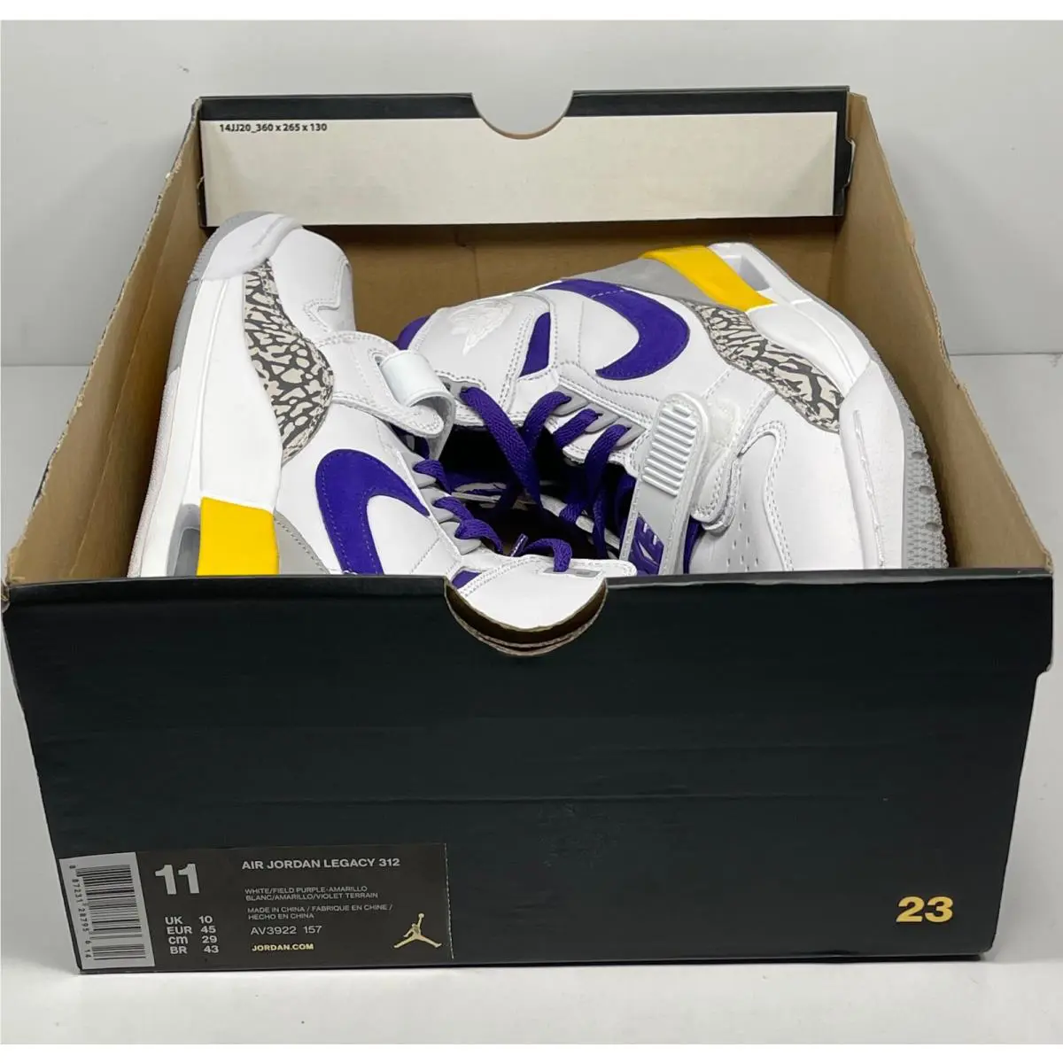 Nike shoes - Jordan Legacy 312 - Legacy - AV3922-157 - White/Field Purple-Amarillo (UPC: 887231287956) 8