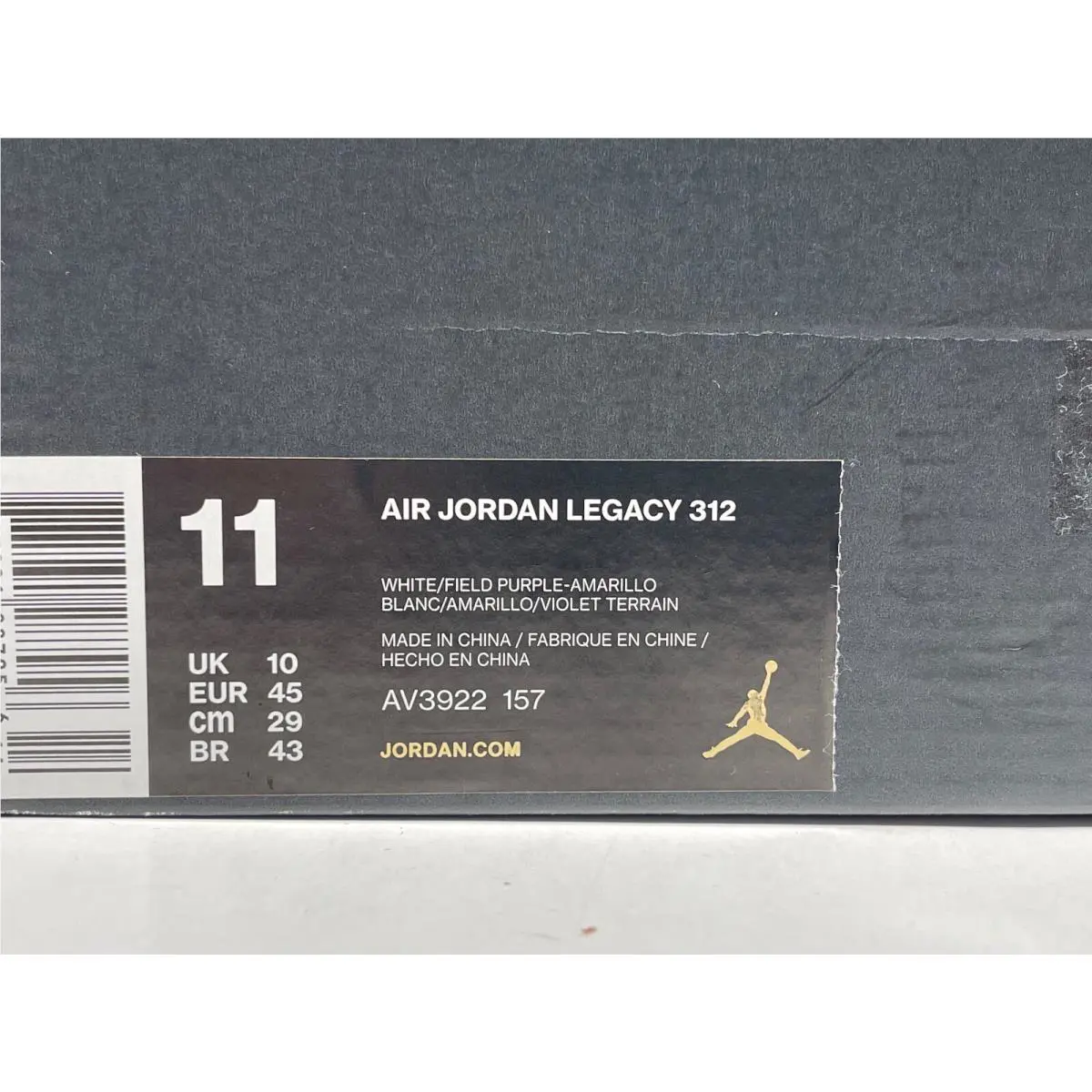 Nike shoes - Jordan Legacy 312 - Legacy - AV3922-157 - White/Field Purple-Amarillo (UPC: 887231287956) 9