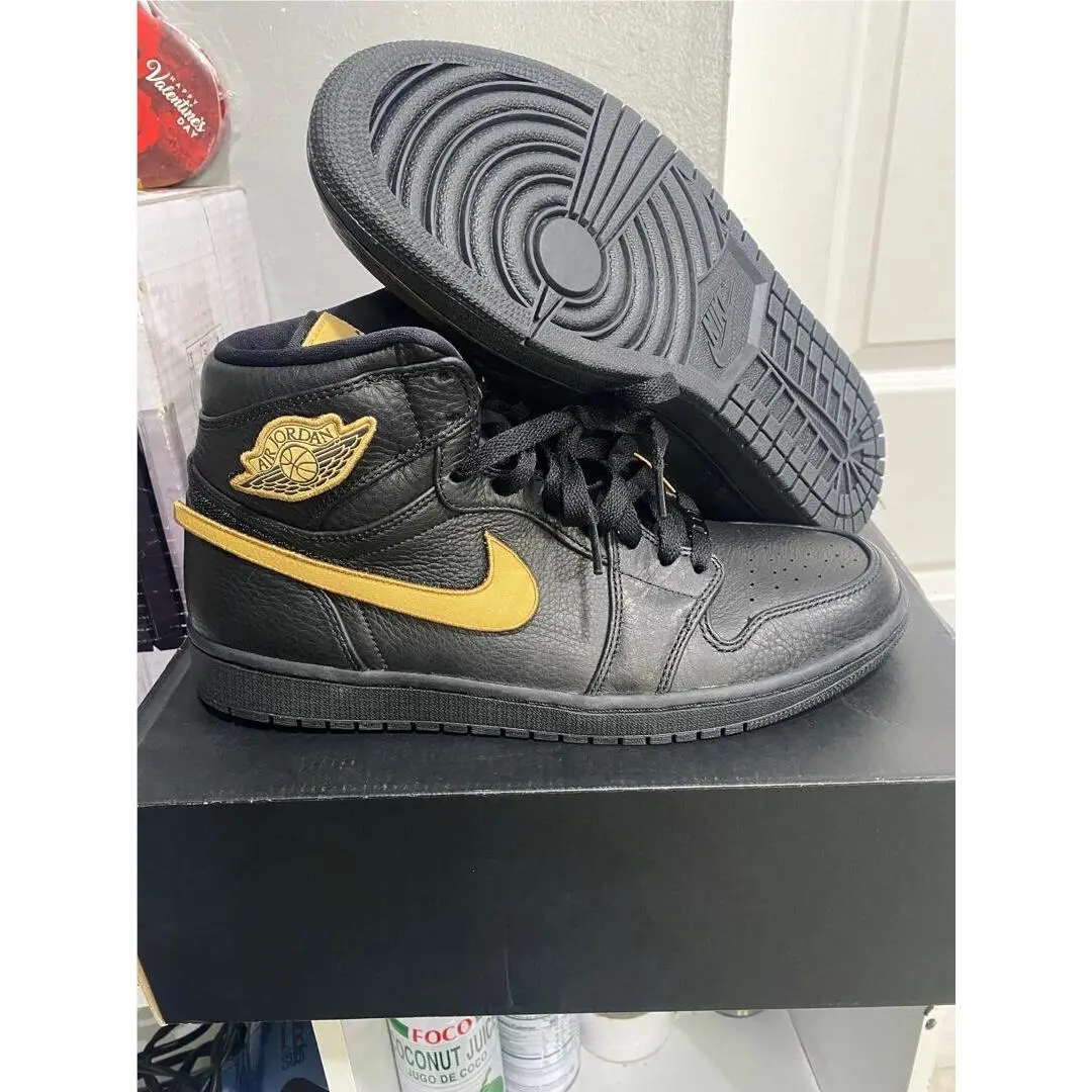 Nike Air Jordan 1 High Retro Bhm 2017 Mens 10.5 Black/gold 908656-001