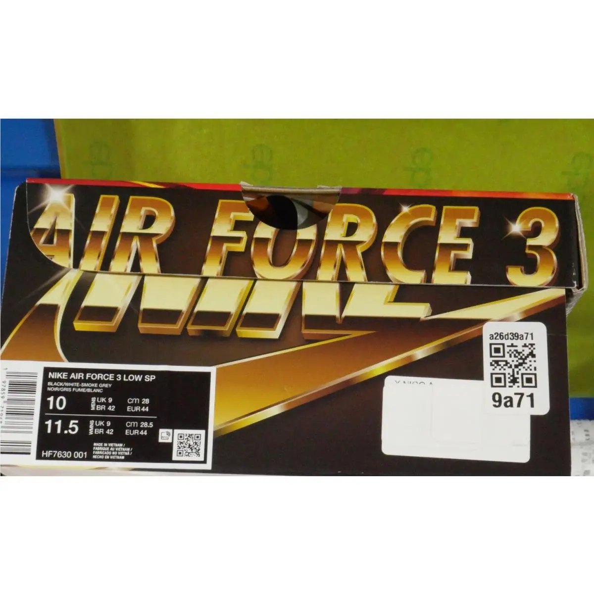 Nike shoes - Nike Air Force 3 - Air Force - HF7630-001 - BLACK, WHITE AND SMOKE GRAY (UPC: 197859719686) 14