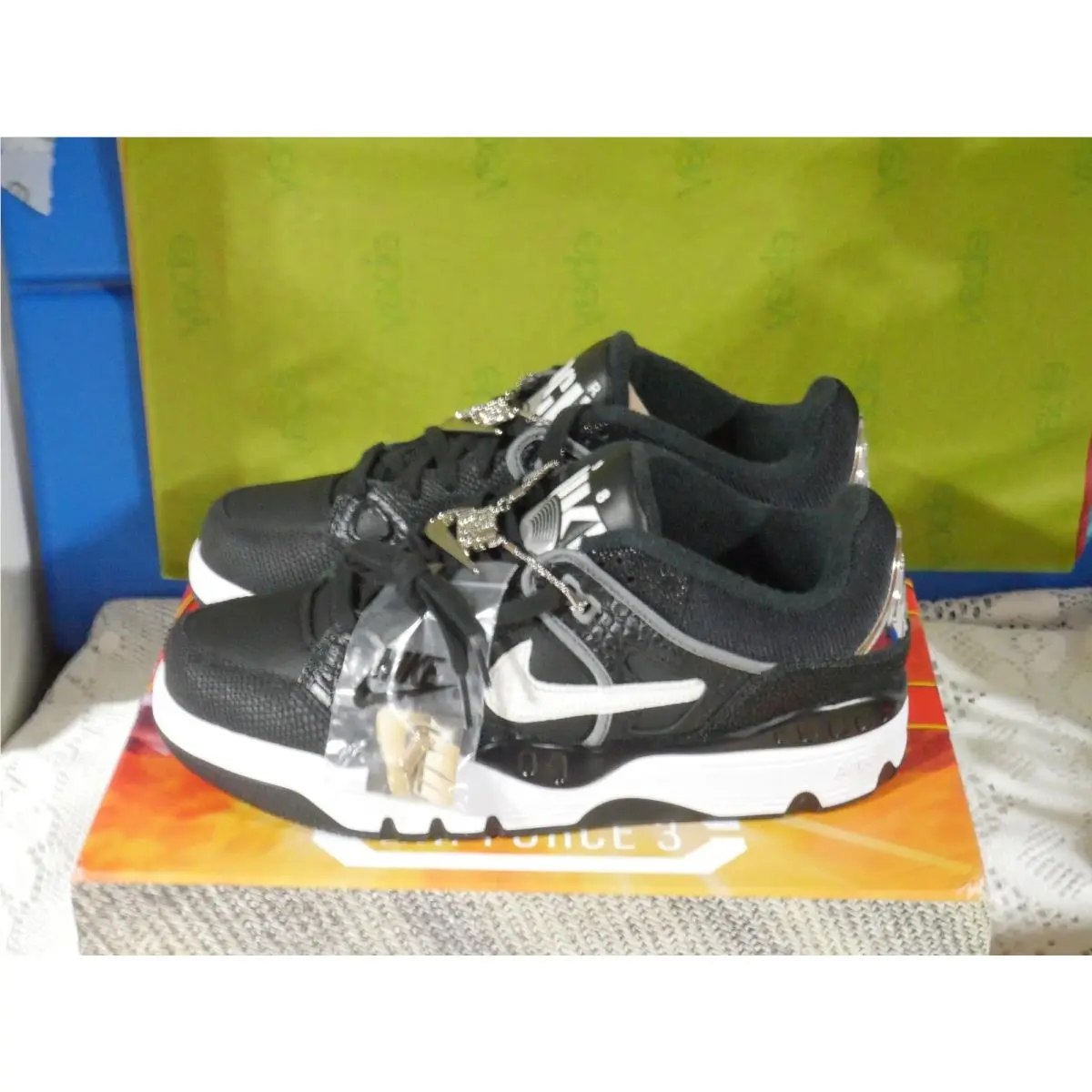Nike shoes - Nike Air Force 3 - Air Force - HF7630-001 - BLACK, WHITE AND SMOKE GRAY (UPC: 197859719686) 3