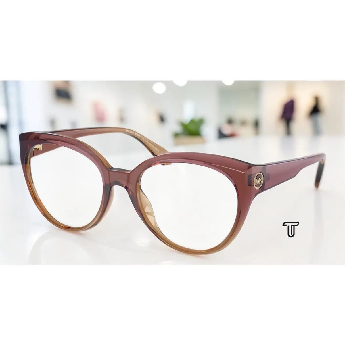 Michael Kors MK4145U 3256 Amelia Rose Lt Brown Demo Lens 52 m Women`s Eyeglasses