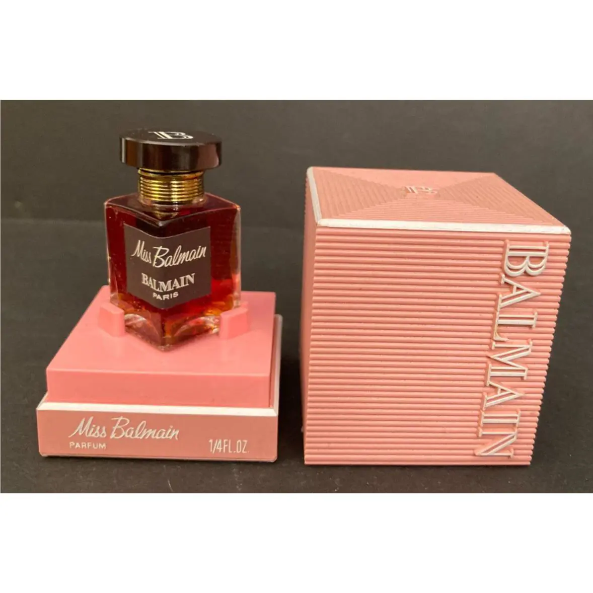 Vintage Miss Balmain Parfum 1/4 Oz. 8ml Rare Mini Perfume with Display Box