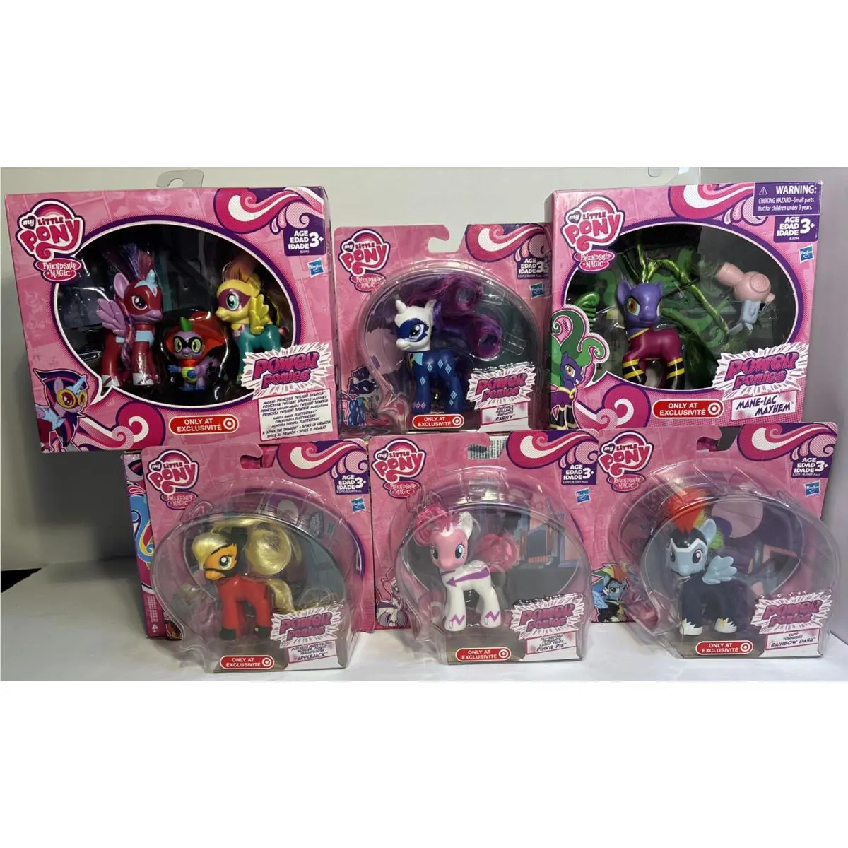 2014 Hasbro My Little Pony Power Ponies Full Mane 6 Set Target Exclusive