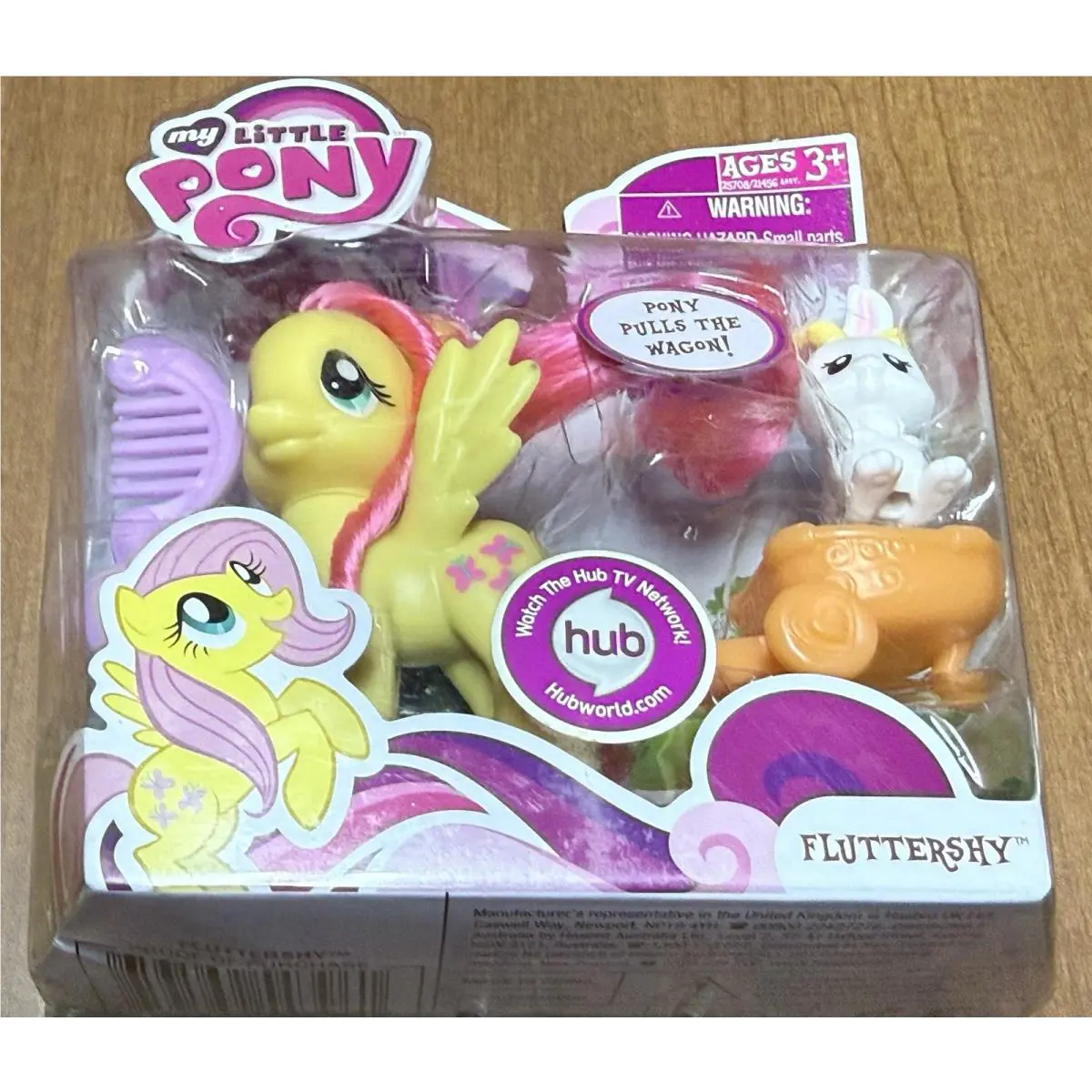 Moc Fluttershy G4 Hasbro My Little Pony Wagon Bunny Brush Butterflies Yellow Htf