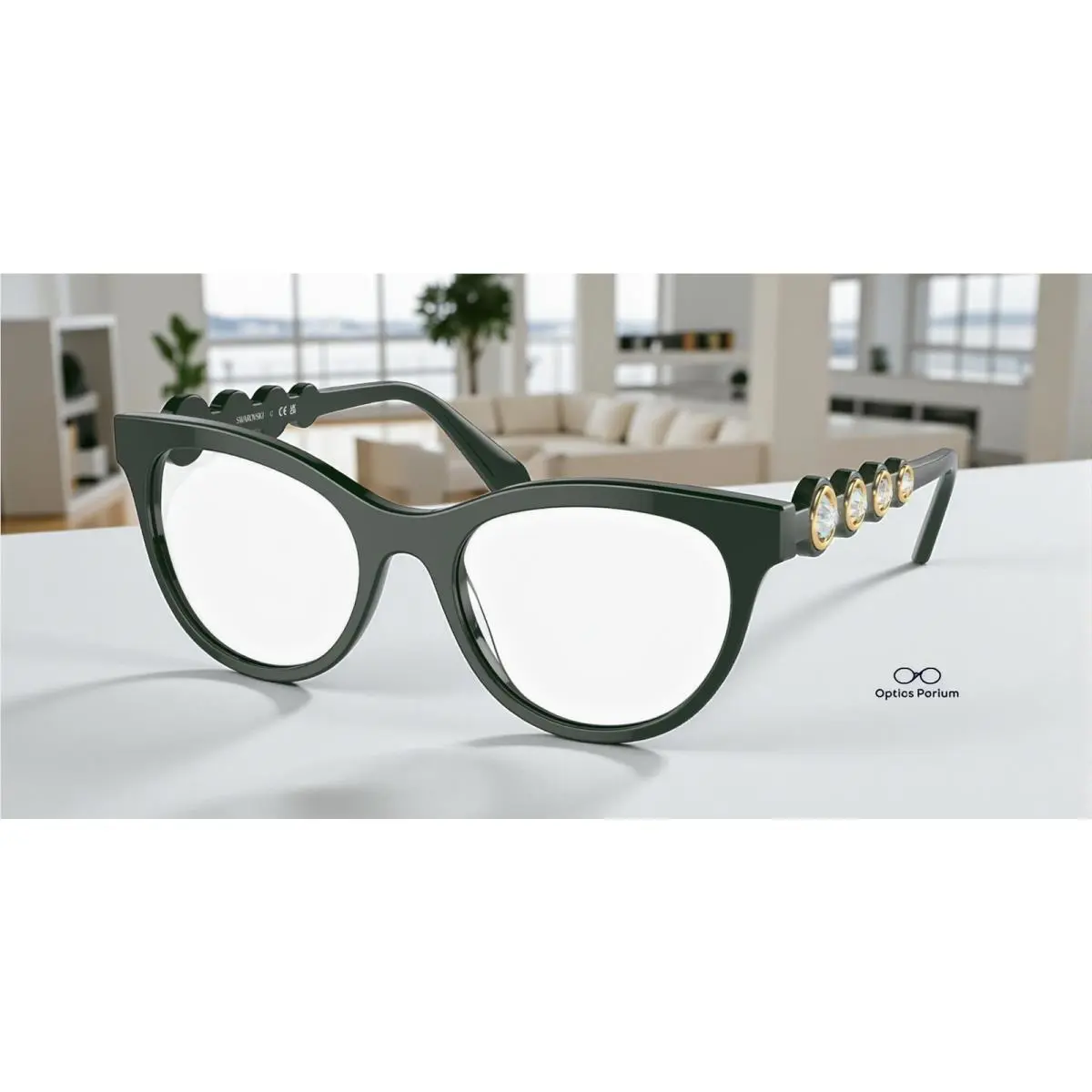Swarovski SK2025F 1026 Dark Green Demo Lens 54 mm Women`s Eyeglasses