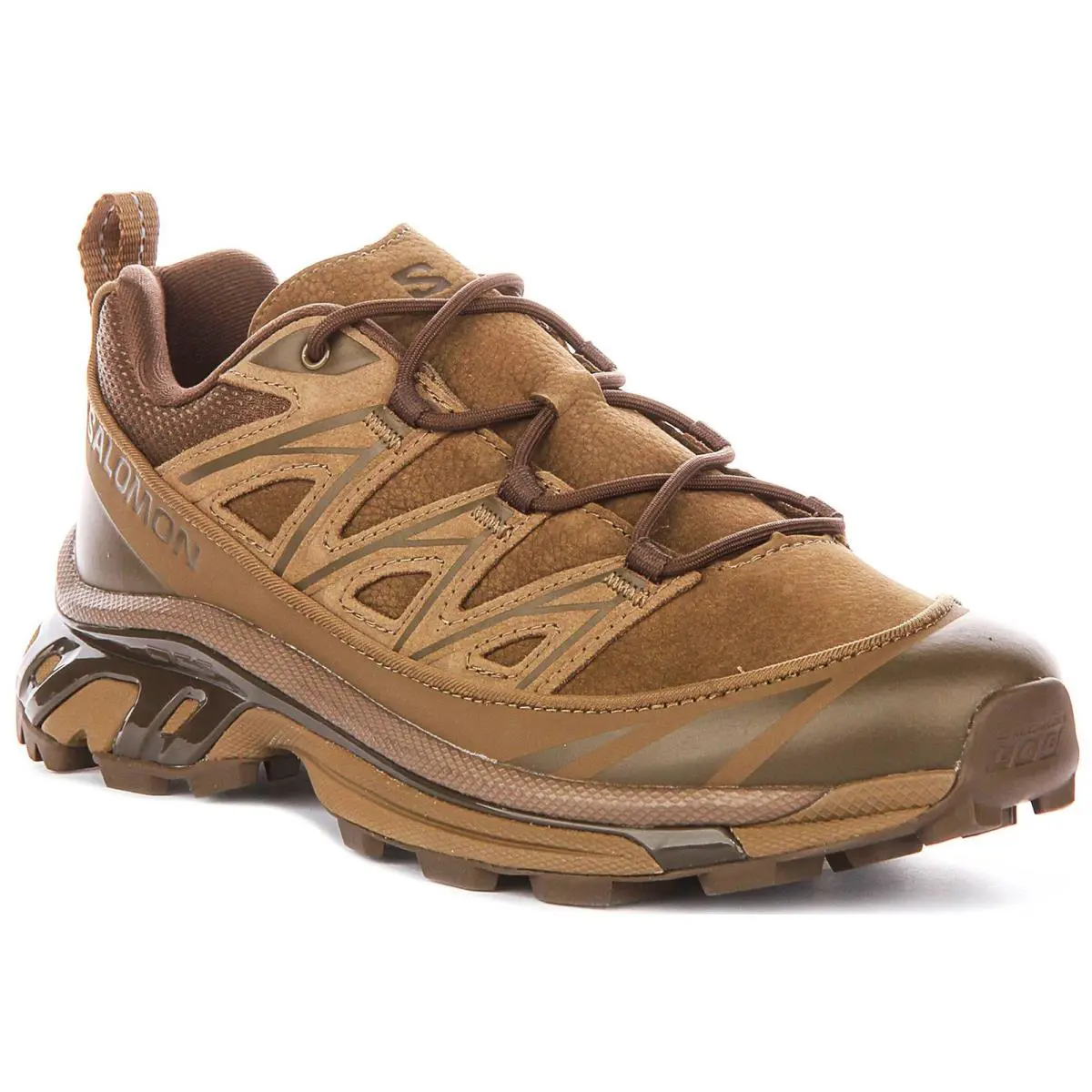 Salomon XT-6 Leather Fast Lacing Hike Inspired Womens Sneakers In Khaki US 5 - 9