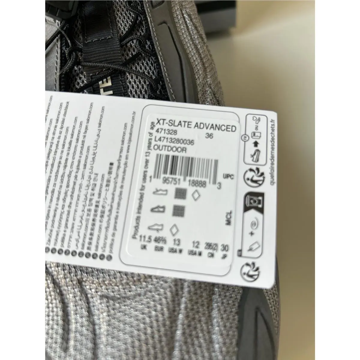 Salomon shoes - Salomon XT-Slate Advanced - Advanced - L4713280036 - Gray (UPC: 195751188883) 15