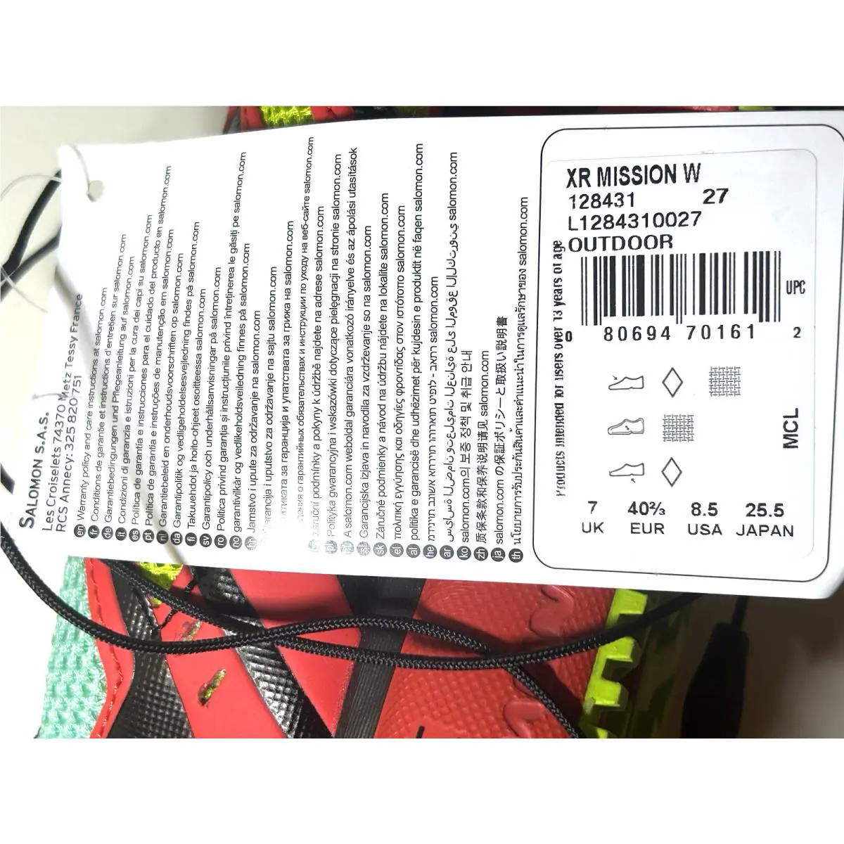 Salomon shoes - Salomon XR Mission - Mission - 128431-27-WO - Celedon/Papaya/Pop Green (UPC: 080694701612) 7
