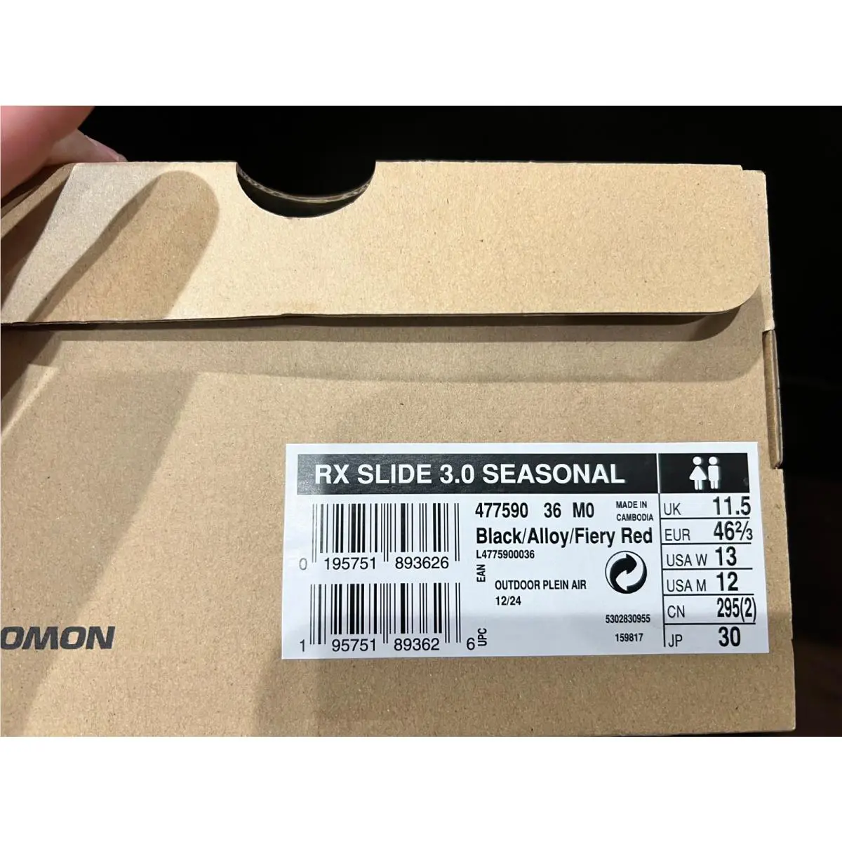 Salomon shoes - RX Slide 3.0 Seasonal - Slide Seasonal - L47759000 - Black / Alloy / Fiery Red 8