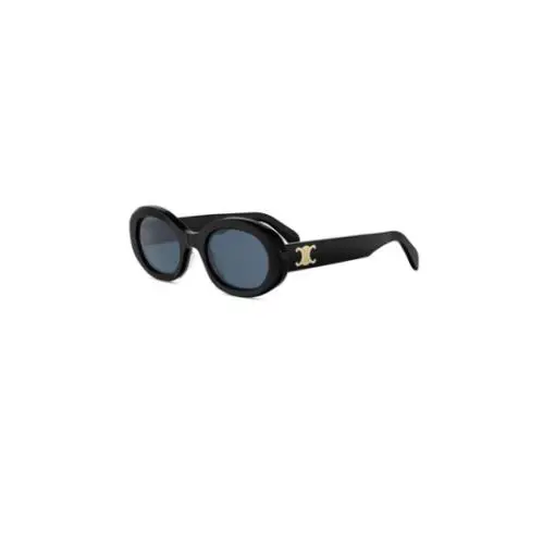 Celine Triomphe CL40194U 01V Shiny Black/blue Oval Women`s Sunglasses