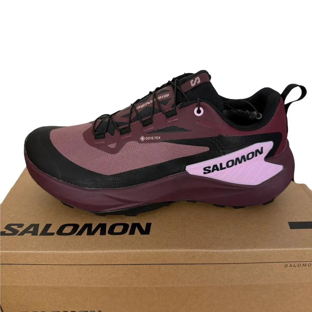 Salomon Genesis Gtx Gore Tex Womens 10.5 EU 43.33 Trail Running Shoes Rose Black