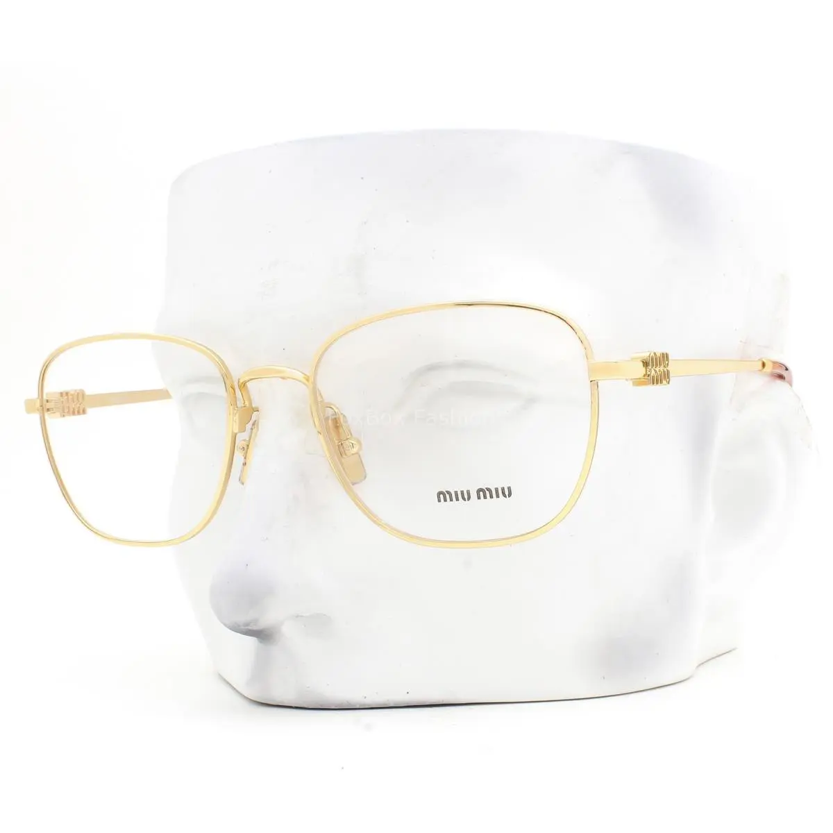 Miu Miu Eyeglasses Vmu 50W 5AK-1O1 Glasses Polished Gold Metal 53mm with Case
