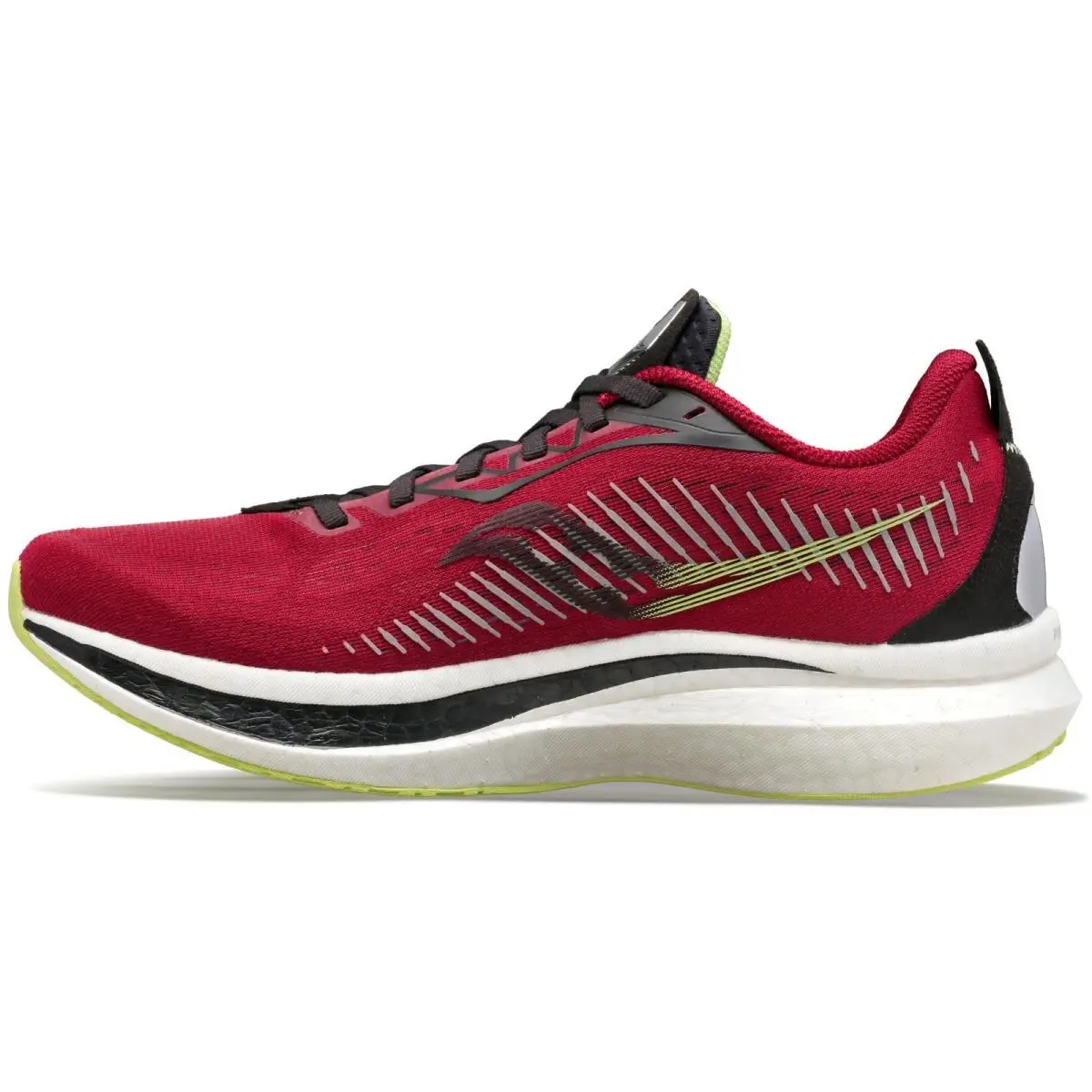 Size 13 - Saucony Men`s Endorphin Speed 2 Running Shoe Mulberry/lime