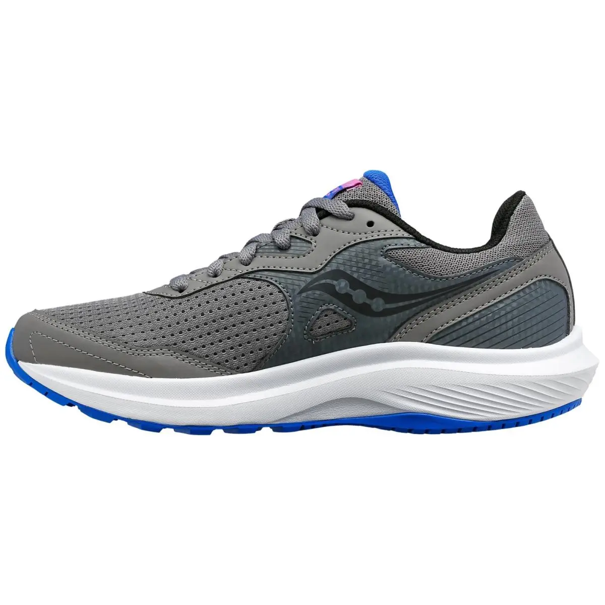 Saucony Women`s Cohesion 16 Sneaker Gravel/grape 12