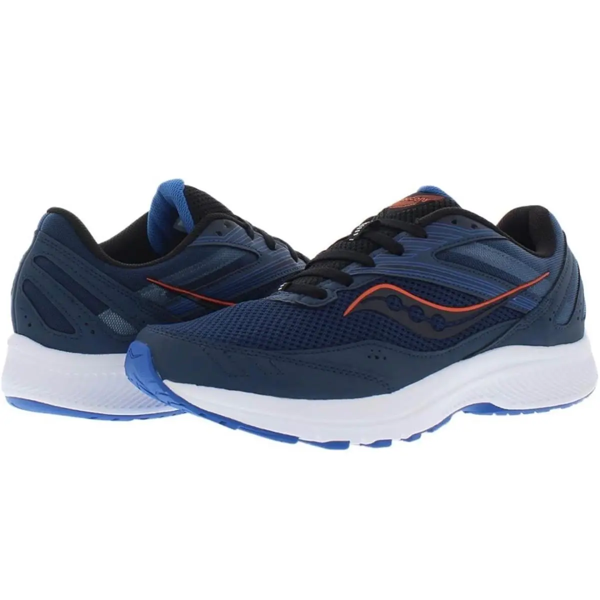 Saucony Cohesion 15 Navy Orange Men`s Running Shoes Sneakers Size 10